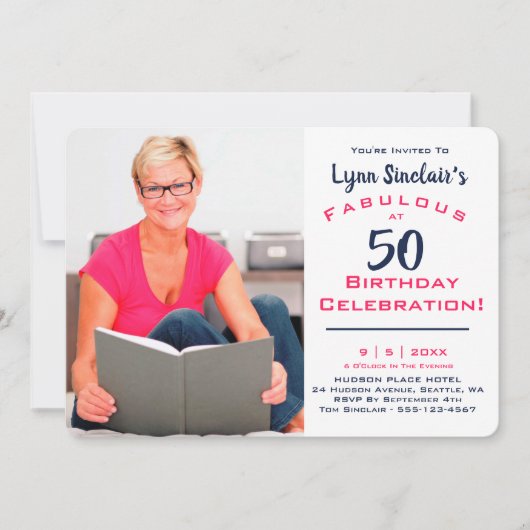 Fabuleux À 50 Anniversaire Célébration Invitation (Devant)