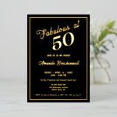 Fabuleux à 50 Anniversaire Foil Invitation (Debout devant)