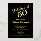 Fabuleux à 50 Anniversaire Foil Invitation (Recto)