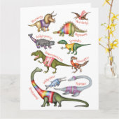 Fabuleux carte blanche dinosaures (Fleur jaune)