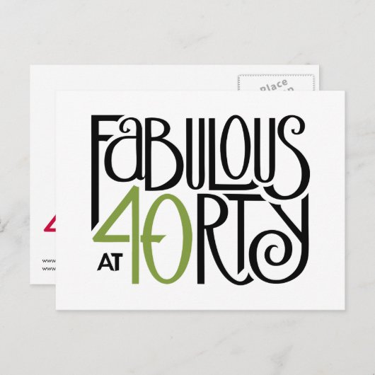 Fabuleux carte postale verte 40 (Devant / Derrière)