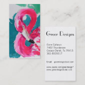 Fabuleux Cartes de visite Flamants roses (Devant / Derrière)