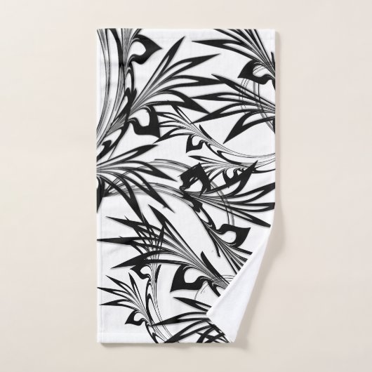 Fabuleux design de fougères noir et blanc (Serviette à main)