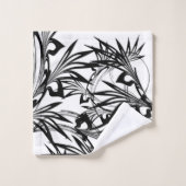 Fabuleux design de fougères noir et blanc (Gant de toilette)