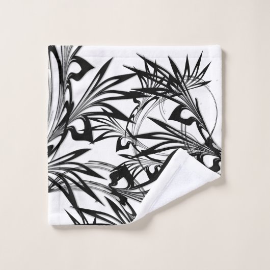 Fabuleux design de fougères noir et blanc (Gant de toilette)