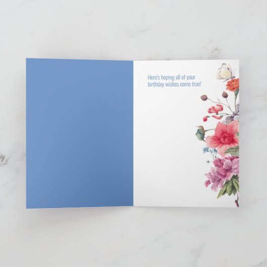 Fabuleux Floral & Patchwork Carte d'anniversaire (Intérieur)