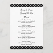Fabuleux menu mariage pois noir et blanc (Devant)