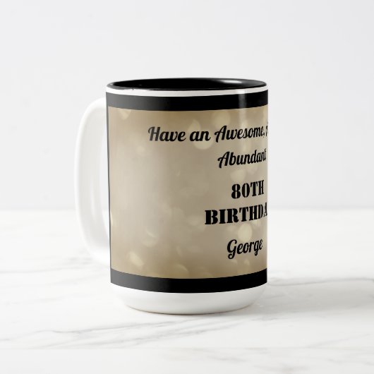 Fabuleux Mug personnalisé 80e anniversaire (Devant gauche)