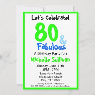Fabuleux Neon Anniversaire Fête Invitation
