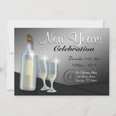 Fabuleux Nouvel An Champagne Invitations (Devant)