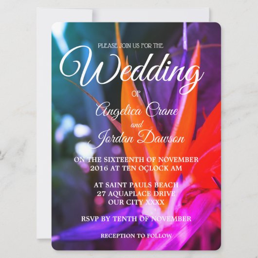 Fabuleux Oiseau Du Paradis Invitations De Mariage (Devant)