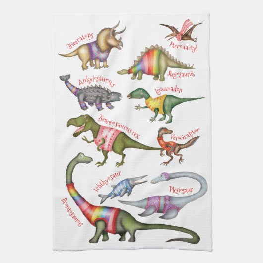 Fabuleux serviette de thé dinosaures (Vertical)