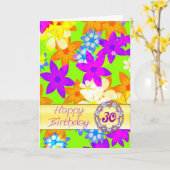 Fabuleuze bloemen 30e verjaardag kaart (Gele Bloem)