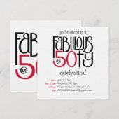 Fabulos à 50 invitation rouge (Devant / Derrière)