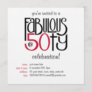 Fabulos à 50 invitation rouge