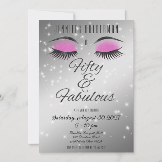 Fabulosus 50 Noir Invitation Yeux Glamour (Devant)