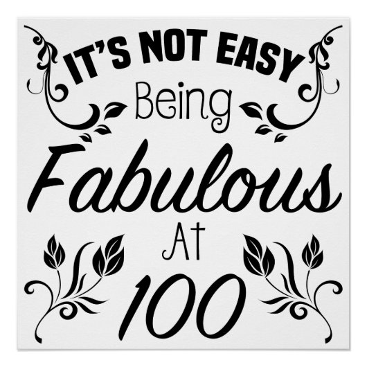 Fabulous 100th Birthday Perfect Poster (Voorkant)