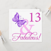 Fabulous 13th Birthday Kaart (Voorkant / Achterkant in situ)
