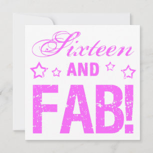 Fabulous 16th Birthday Kaart