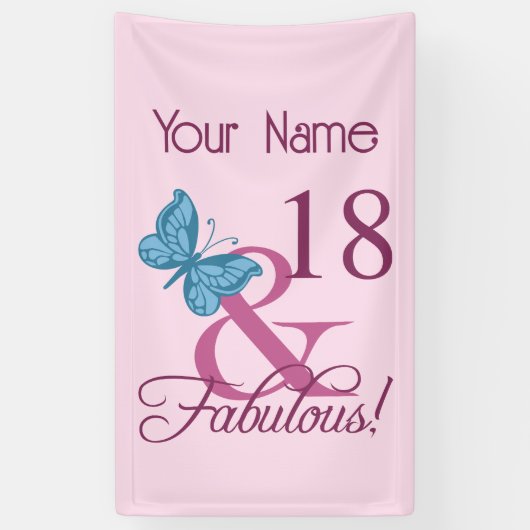 Fabulous 18th Birthday Spandoek (Verticaal)