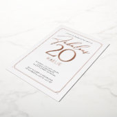 Fabulous 20 Elegant 20th Birthday Folie Invitation Folie Uitnodiging (Gedraaid)