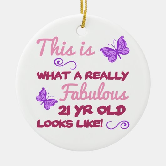 Fabulous 21st Birthday Keramisch Ornament (Voorkant)