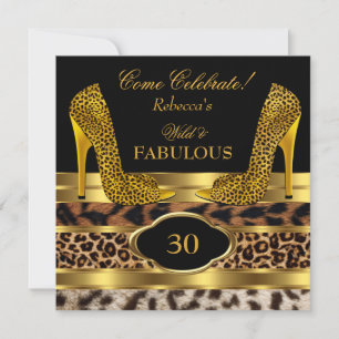 Fabulous 30 Wild Leopard Gold Cheetah High Heels 2 Kaart
