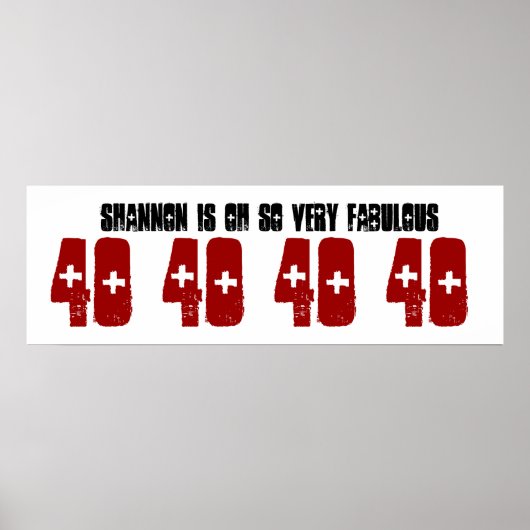 Fabulous 40 Aangepaste naam Banner van verjaardags Poster (Voorkant)