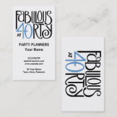 Fabulous 40 Carte de visite bleu noir (Devant / Derrière)