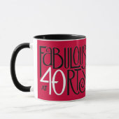 Fabulous 40 Mug rouge noir blanc (Gauche)