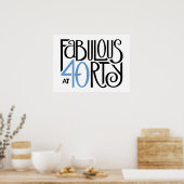 Fabulous 40 noir bleu Poster (Cuisine)