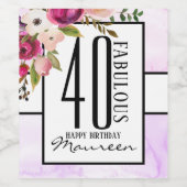Fabulous 40 Wijn & Mousserende Wijn Etiketten (Enkel label)