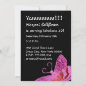 Fabulous 40th Birthday Fuschia Butterfly W1800 Kaart (Achterkant)