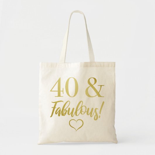 Fabulous 40th Birthday (Gold) Tote Bag (Voorkant)