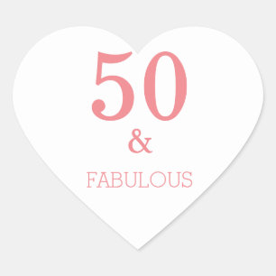 Fabulous 50 Aangepaste kleur voor koraalroze kleur Hart Sticker