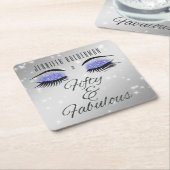 Fabulous 50 Black Periwinkle Glam Eyes Onderzetter (Schuin)