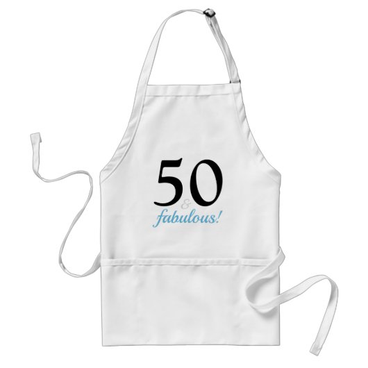 Fabulous 50 Blue 50th Birthday Party Standaard Schort (Voorkant)