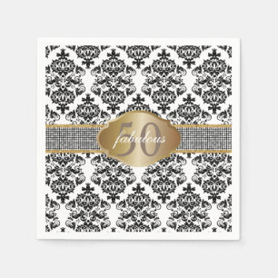 Fabulous 50 Classic Damask Silver Glitter Belt Servetten