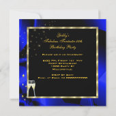 Fabulous 50 Fantastic Abstract Blue Gold Party Kaart (Achterkant)