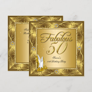 Fabulous 50 Gold High Heels-feest op zaterdag Kaart