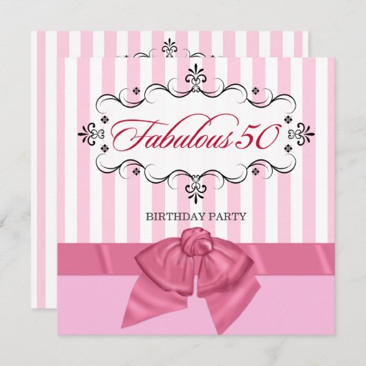 Fabulous 50 - Invitations de fête d'anniversaire p (Devant / Derrière)