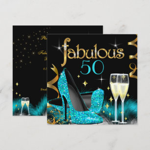 Fabulous 50-party Blauwgroen Gold Black op hoge ho Kaart