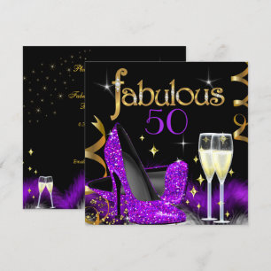 Fabulous 50-party Paars Gold Black op hoge hoogte Kaart