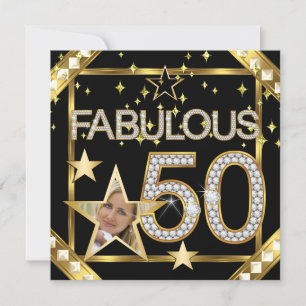 Fabulous 50 Retro Glamor Hollywood Gold Photo Kaart
