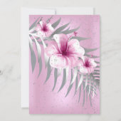 Fabulous 50 roze Silver Hibiscus party Kaart (Achterkant)