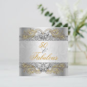 Fabulous 50 Silver Gold Butterfly-feest Kaart (Staand voorkant)