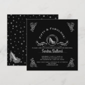 Fabulous 50 Silver High Heels Birthday Party Kaart (Voorkant / Achterkant)