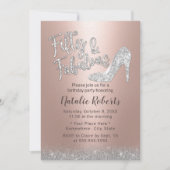 Fabulous 50 Silver & Roos Gold Glitter Birthday Kaart (Voorkant)