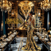 Fabulous 50ste Art Deco Vrouw Afro-Amerikaans Goud Kaart