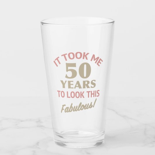 Fabulous 50th Birthday Glas (Voorkant)